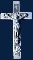 crucifix showing skull and crossbones
