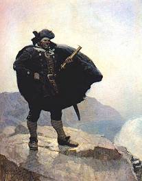 Captain Sage as Billy Bones from Treasure Island — painting by Howard Pyle, The Pirates Realm founder