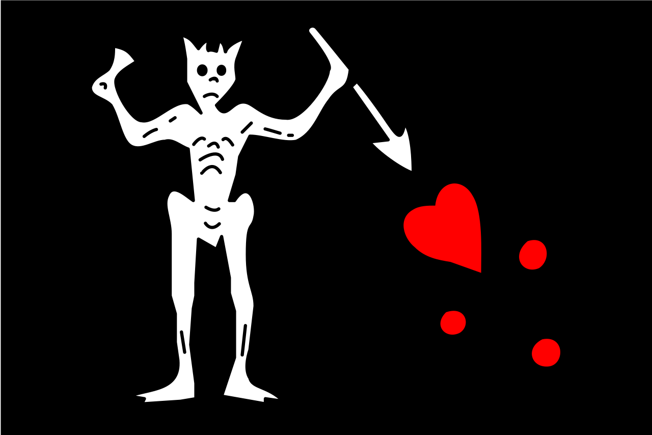 Blackbeard pirate flag for sale — Edward Teach skull flag