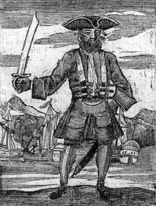 Blackbeard the Pirate — 1725 engraving from A General History of the Pyrates