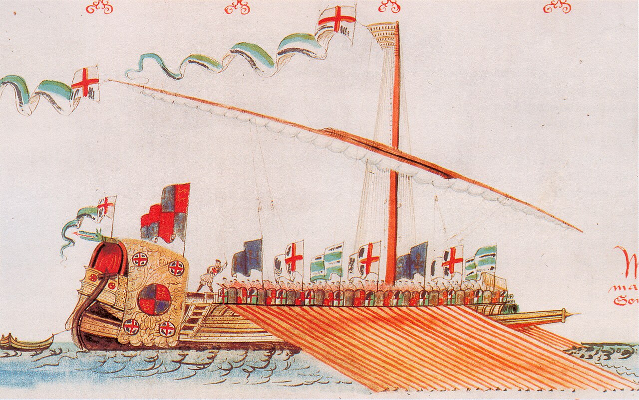 The Galley Subtle — circa 1546 illustration from the Anthony Roll of Henry VIII's Navy