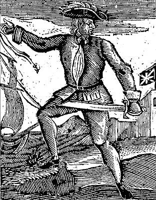 Captain Howell Davis — 1728 illustration from A General History of the Pyrates by Captain Charles Johnson