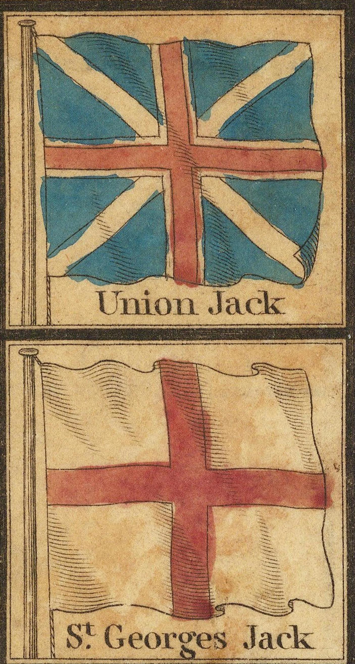 Union Jack and St. George's Jack flags — British flags flown during the Golden Age of Piracy
